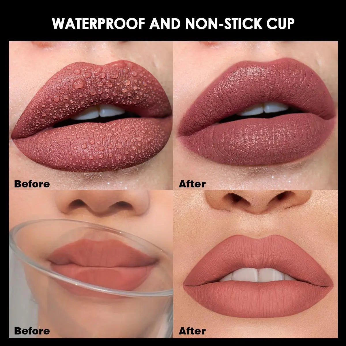 Long-Lasting Matte Lip Tint, 1 Count Waterproof Matte Lip Tint, Hydrating Lip Glaze, Perfect Nude Lip Glaze for Women & Girls, Gloss, Matte Liquid Lipstick, Lipstick, Lipgloss, Almost Lipstick