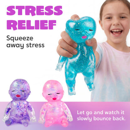Experience Joy with JOYIN Baby Stress Relief Toys - 3PCS Glitter Squishy Fun for Kids & Adults, Perfect for Anxiety Relief and Party Favors