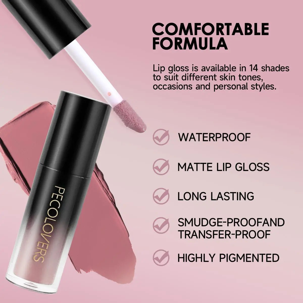 Long-Lasting Matte Lip Tint, 1 Count Waterproof Matte Lip Tint, Hydrating Lip Glaze, Perfect Nude Lip Glaze for Women & Girls, Gloss, Matte Liquid Lipstick, Lipstick, Lipgloss, Almost Lipstick